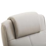 Poltrona Relax Reclinável até 145° com Banco de Apoio para os Pés Poltrona Giratória 360° Estofada em PU e Estrutura de Aço 78x67x98cm Cinza