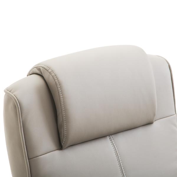 Poltrona Relax Reclinável até 145° com Banco de Apoio para os Pés Poltrona Giratória 360° Estofada em PU e Estrutura de Aço 78x67x98cm Cinza