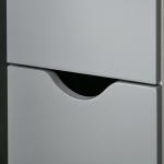 Coluna Casa de Banho com 2 Portas e 2 Prateleiras Abertas Estilo Moderno 15,2x29,8x118cm Branco e Cinza