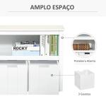 Aparador de Sala de Estar Armário Auxiliar de Armazenamento Moderno com Prateleira Aberta e 3 Gavetas para Dormitório Sala de Estar 102x33x61,5cm Branco