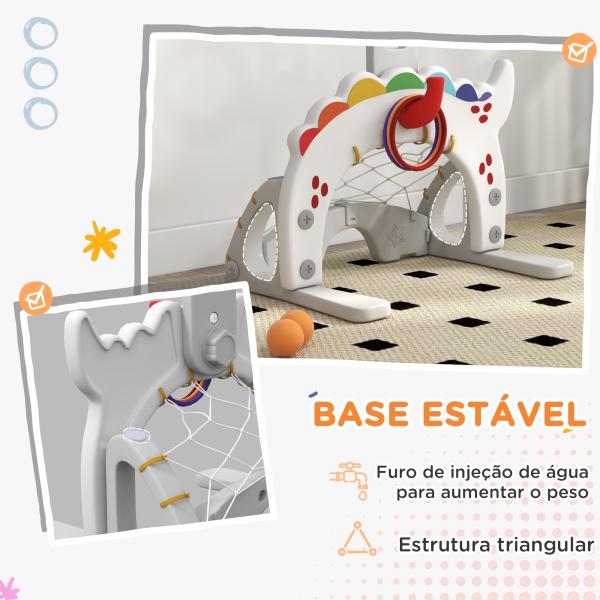 Cesta de Basquetebol para Crianças Altura Ajustável com Jogo de Lançamento de Bola de Futebol, Golf Multicolor