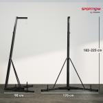 Suporte para Saco de Boxe de Pé Suporte para Saco de Boxe Dobrável com Altura Ajustável 170x90x182 - 225 cm Preto