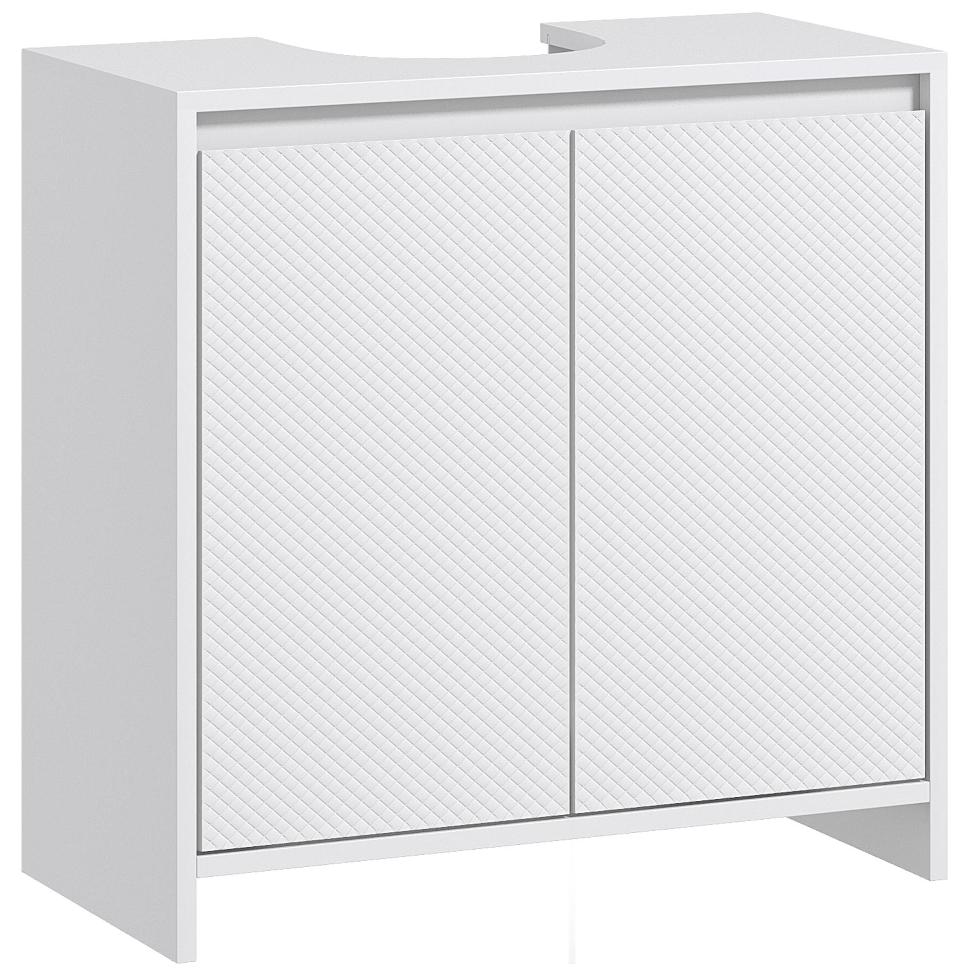 Móvel para Lavatório Pousar Moderno com Prateleira Anti - Tombo Carga 40 kg 60x30x60 cm Branco