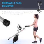 Bicicleta Estática Dobrável com 8 Níveis de Resistência Magnética com Assento Ajustável 43x97x109 cm Cinzento
