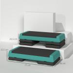 Step para Fitness Antideslizante Altura Regulável 3 Níveis de 10,5/15,5/20,5 cm Capacidade 250 kg 77x36x20,5 cm Verde e Preto