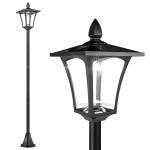 Candeeiro Solar para Jardim com Painel Solar Acendimento Automático e Estrutura de Aço Inoxidável 18x18x160 cm Preto