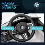 Carro Elétrico para Crianças BMW M4 12V com Controlo Remoto Faróis Buzina Música e Velocidade 3 - 5 km/h 108x69,5x51 cm Branco