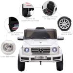 Carro Elétrico BENZ G500 Todo - o - Terreno com Bateria 12V Veículo Elétrico com Música Buzina Velocidade 3 - 5 km/h Branco