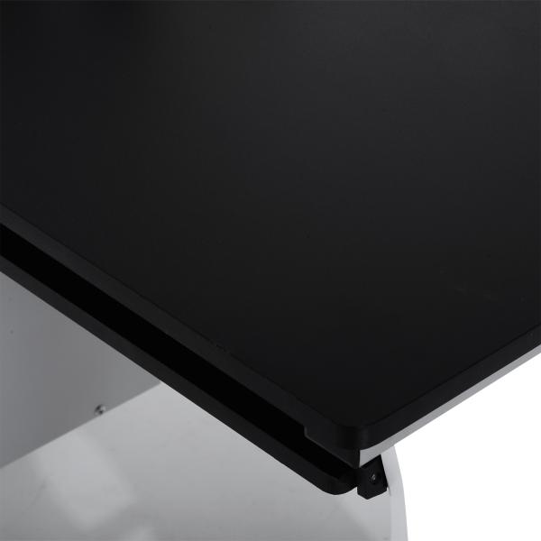 Mesa para Computador com Gaveta Armário e Suporte para CPU Secretária para Escritório 100x52x75cm Preto e Branco