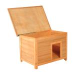 Casa para Cães de Madeira Casa para Animais de Estimação Elevada com Teto Asfáltico Abatível Impermeável e 4 pés Antiderrapantes 82x58x58cm Madeira