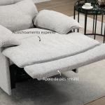 Poltrona Reclinável de Sala de Estar Poltrona Relax Reclinável Manual com Apoio para os Pés 89x98x101 cm Cinza