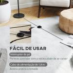 Candeeiro de Pé Moderno com Ecrã em Forma de Taça Refletora de Luz Interruptor de Pé Suporte E27 sem Lâmpada Ø35x155 cm Preto
