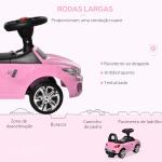 Carro Andador para Crianças de 18 - 36 Meses com Faróis Música Buzina Volante Compartimento de Armazenamento e Alça para Empurrar 63,5x28x36 Rosa