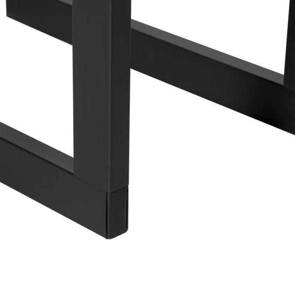 Suporte para Lenha de Metal Porta Lenha Metálico para Interior e Exterior Carga Máxima 100 kg 40x25x100 cm Preto