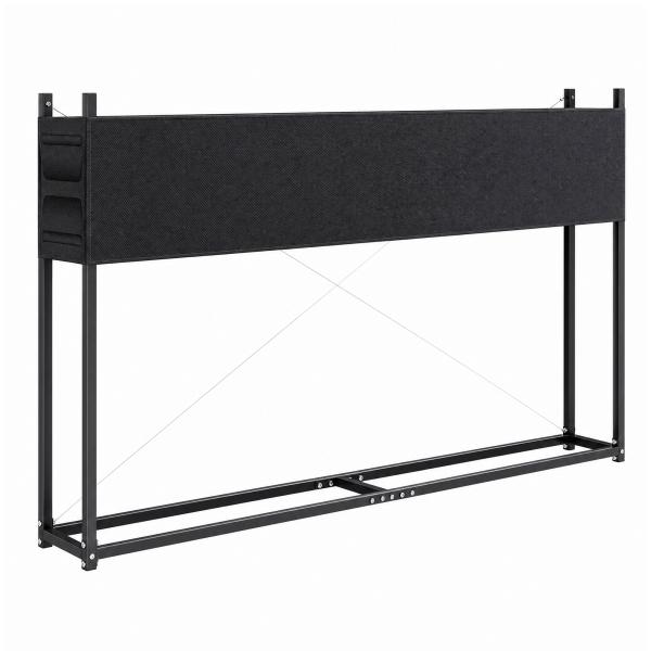 Lenheiro com Capa Oxford 600D e Cabos, Estrutura em Aço Galvanizado, Carga 500 kg, para Interior e Exterior, Preto