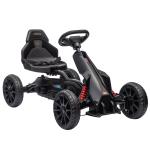 Kart a Pedais para Crianças com Assento Ajustável em 4 Posições, Travão de Mão e Rodas de EVA 100x58x58,5 cm Preto