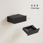 Conjunto de 2 Mesas de Cabeceira Flutuantes com 1 Gaveta para Quarto 40x30x15 cm Preto