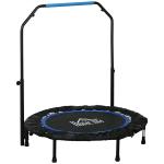 Trampolim Fitness Ø102 Trampolim Dobrável com Pega Ajustável em 4 Níveis Estrutura de Aço Azul