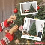 Árvore de Natal Artificial 210 cm com 2641 Ramos e Base Metálica Dobrável, Realista e Frondosa, Verde