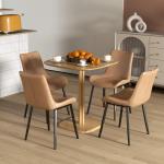 Mesa de Refeição de Madeira Quadrada para 4 Pessoas Base Quadrada para Espaços Pequenos 70x70x75 cm Madeira