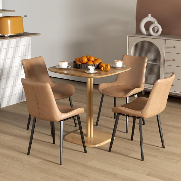 Mesa de Refeição de Madeira Quadrada para 4 Pessoas Base Quadrada para Espaços Pequenos 70x70x75 cm Madeira