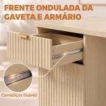 Secretária para Computador 120 cm com Gaveta Armário Reversível Prateleira Ajustável e Tampo Espesso Carvalho