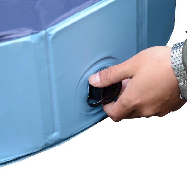 Piscina Dobrável para Cães Ø80x20 cm Banheira Portátil para Animais de Estimação Antiderrapante PVC Multiusos Cor Azul