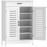 Sapateira Armário para Sapatos com Gaveta Portas de Grade Prateleiras Ajustáveis para 20 Pares de Sapatos 78x37x115,8 cm Branco