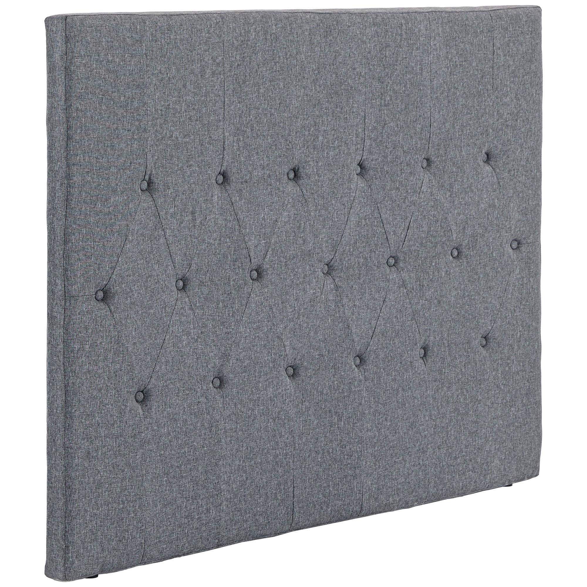 Cabeceira de Cama 160cm Cabeceira de Cama Estofada em Linho e Acolchoada 2 Formas de Uso 160x7x120 cm Cinza