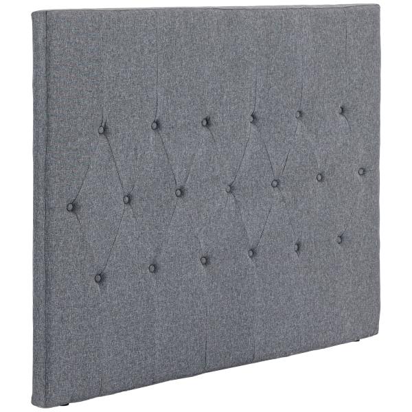 Cabeceira de Cama 160cm Cabeceira de Cama Estofada em Linho e Acolchoada 2 Formas de Uso 160x7x120 cm Cinza