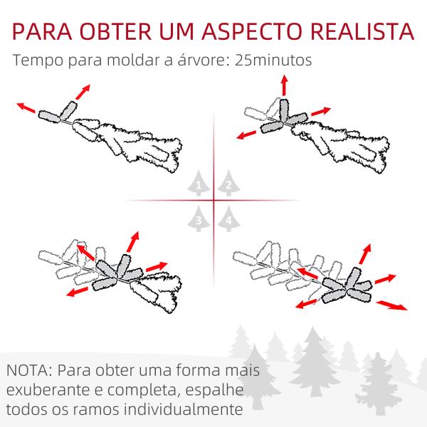 Árvore de Natal Artificial 150 cm com 220 Luzes LED 588 Ramos Árvore Natalina para Interior Verde