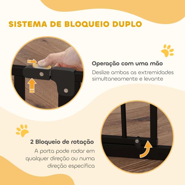 Barreira de Segurança para Cães Extensível para Escadas e Portas 75 - 95 cm com 1 Extensão e 10 cm Altura 76 cm Preto