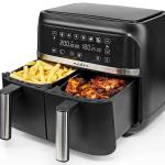 Fritadeira Elétrica a Ar 2x 3,8L 2850W Digital (Preto) - NEDIS