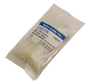 Conjunto de 100x Abraçadeiras Fivela (100 x 2,5mm) - LOGILINK