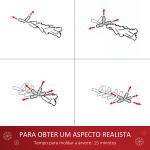 Árvore de Natal Artificial 150 cm Árvore de Natal com 180 Ramos 21 Luzes LED e Fibra Óptica Decoração de Natal Ø60x150 cm Verde