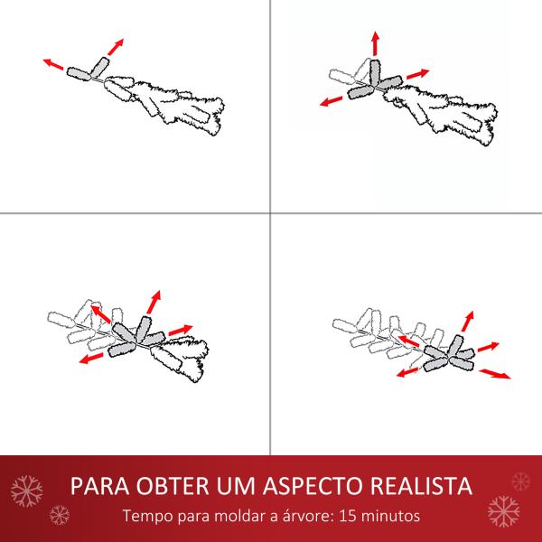 Árvore de Natal Artificial 150 cm Árvore de Natal com 180 Ramos 21 Luzes LED e Fibra Óptica Decoração de Natal Ø60x150 cm Verde