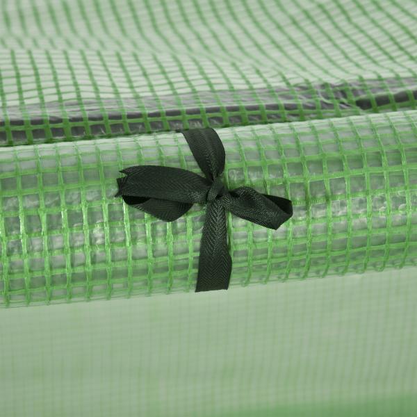 Estufa 295x100x80 cm para Jardim Varanda Estufa Pequena para Cultivo de Plantas com 3 Janelas Estrutura de Aço e PVC Verde