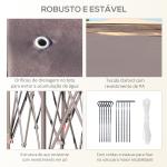 Tenda Dobrável 4,05x3,4x2,85 m Tenda de Jardim Hexagonal com 6 Mosquiteiras Amovíveis e Altura Ajustável Bege