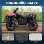 Quadriciclo Elétrico para Crianças 6 V Quadriciclo para Crianças com Velocidade até 3 km/h Faróis e Música 70x42x45 cm Rosa