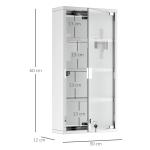 Kit de primeiros socorros em aço inoxidável para medicamentos 60x30x12cm prata