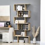 Estante para Livros Moderna Estante com 6 Prateleiras para Sala de Jantar Sala de Estar Estúdio 80x23x192 cm Madeira