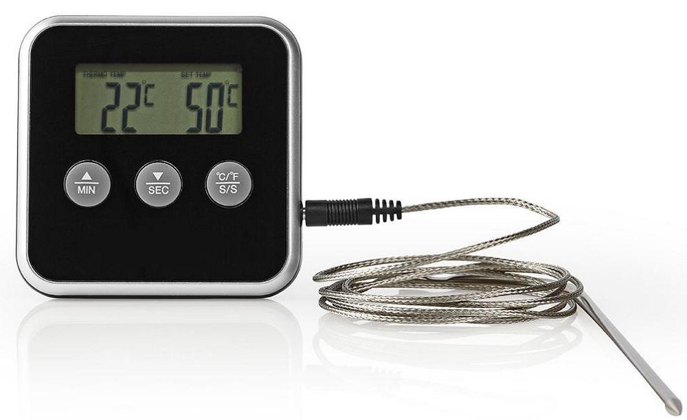 Termómetro Digital c/ Sonda p/ Carne + Temporizador (0 ~ 250ºC) - NEDIS