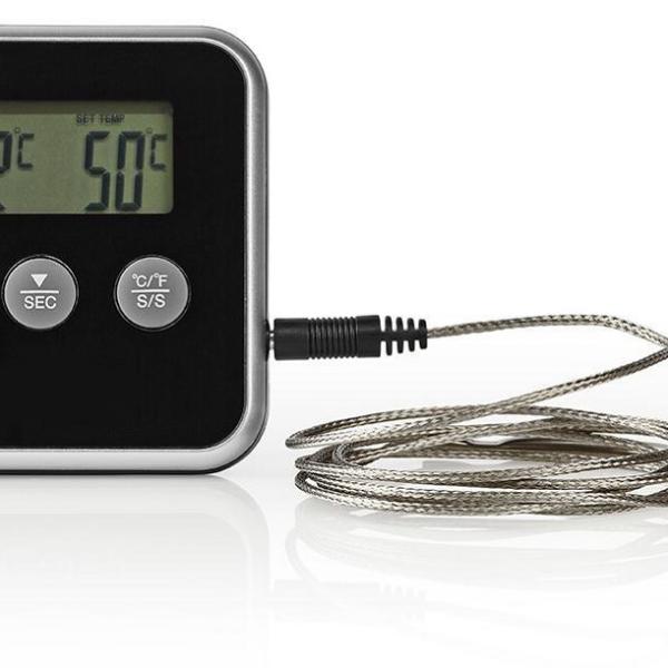 Termómetro Digital c/ Sonda p/ Carne + Temporizador (0 ~ 250ºC) - NEDIS