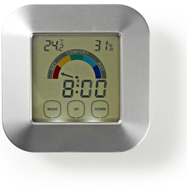 Termómetro e Higrómetro c/ Relógio/Alarme Digital Touch - NEDIS