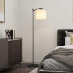 Candeeiro de Pé LED 11 Níveis, Controlo Remoto, Temporizador 60 min, 54,3x30,6x159,6 cm Preto e Creme