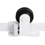 Ferragens para Porta Corredeira Kit de Acessórios para Porta Corredeira de Madeira com Guia de Chão Trilho de Aço de Carbono Branco