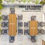 Mesa de Jantar Exterior Extensível de 160 - 240 cm para 6 - 8 Pessoas Mesa de Jardim Retangular para Terraço Castanho