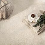 Tapete para Sala de Estar 230x160 cm Tapete Lavável à Máquina Pelo Longo Macio Estilo Moderno Creme