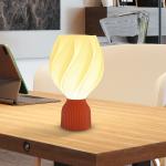 Candeeiro de Mesa com Ecrã de Impressão 3D Candeeiro de Mesa com Desenho de Pétalas com Luz Quente Ø16,5x28 cm Branco
