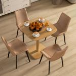 Mesa de Refeição de Madeira Quadrada para 4 Pessoas Base Quadrada para Espaços Pequenos 70x70x75 cm Madeira